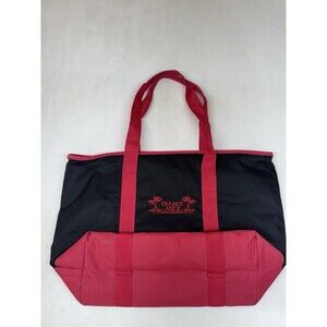 Trader Joe's Cooler Tote Bag Insulated Shopper Black Red Reusable